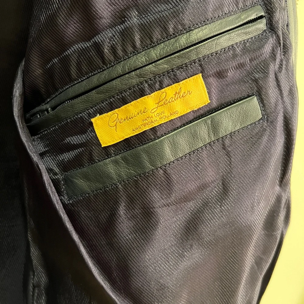 Men’s Scotch and Soda Leather jacket, size large - Picture 5 of 9